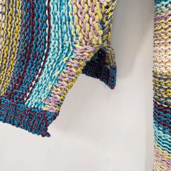 Natural Life Striped Long Sleeve Cropped Sweater, Sz XS, Boho Hippie Casual - Picture 5 of 8